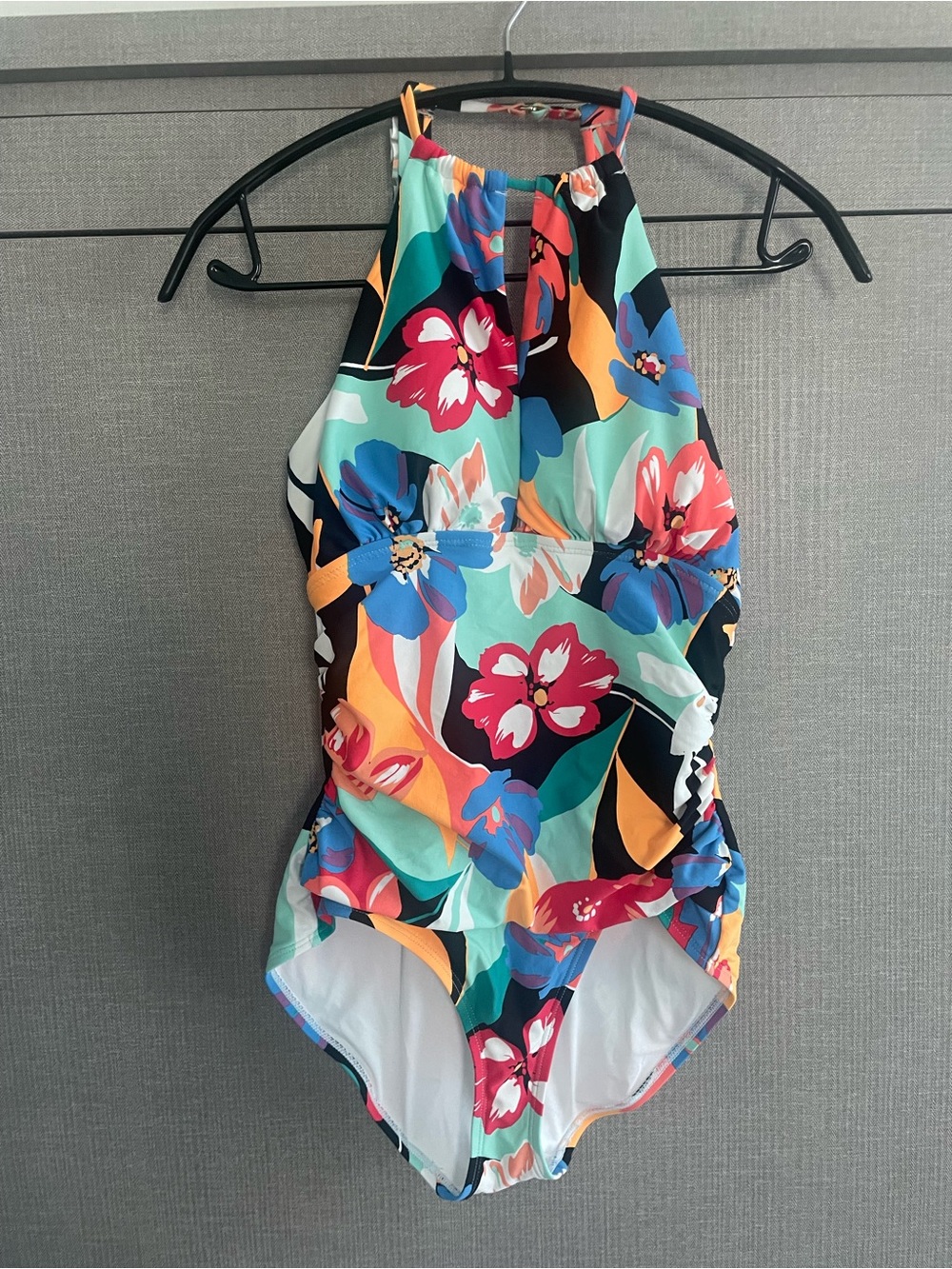 Anne Cole Woman’s Floral Halter One-Piece Swimsuit - Multicolor